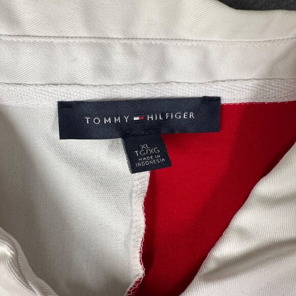 Tommy Hilfiger Womens XL '85 Colorblock Striped 3/4 Sleeve Polo Shirt - Picture 7 of 10